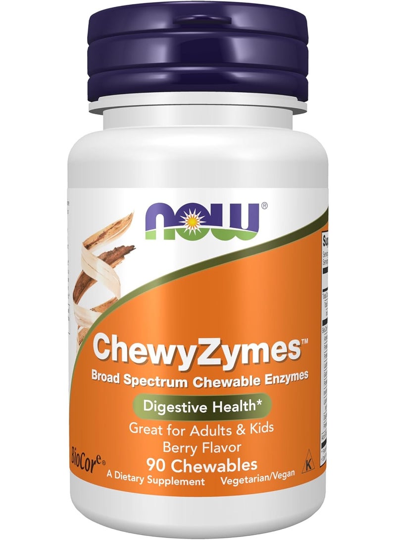 now ChewyZymes, Broad Spectrum Chewable Enzymes, Berry Flavor, 90 Chewables - Image 1